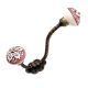 Peach Flower Ceramic Antique Rope Iron Hook